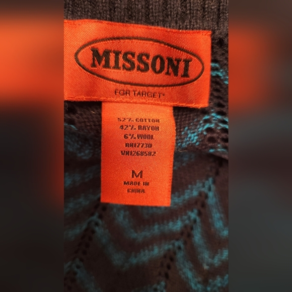 Missoni for Target Navy & Blue Zig Zag Chevron Long Cardigan Sweater - Picture 10 of 14